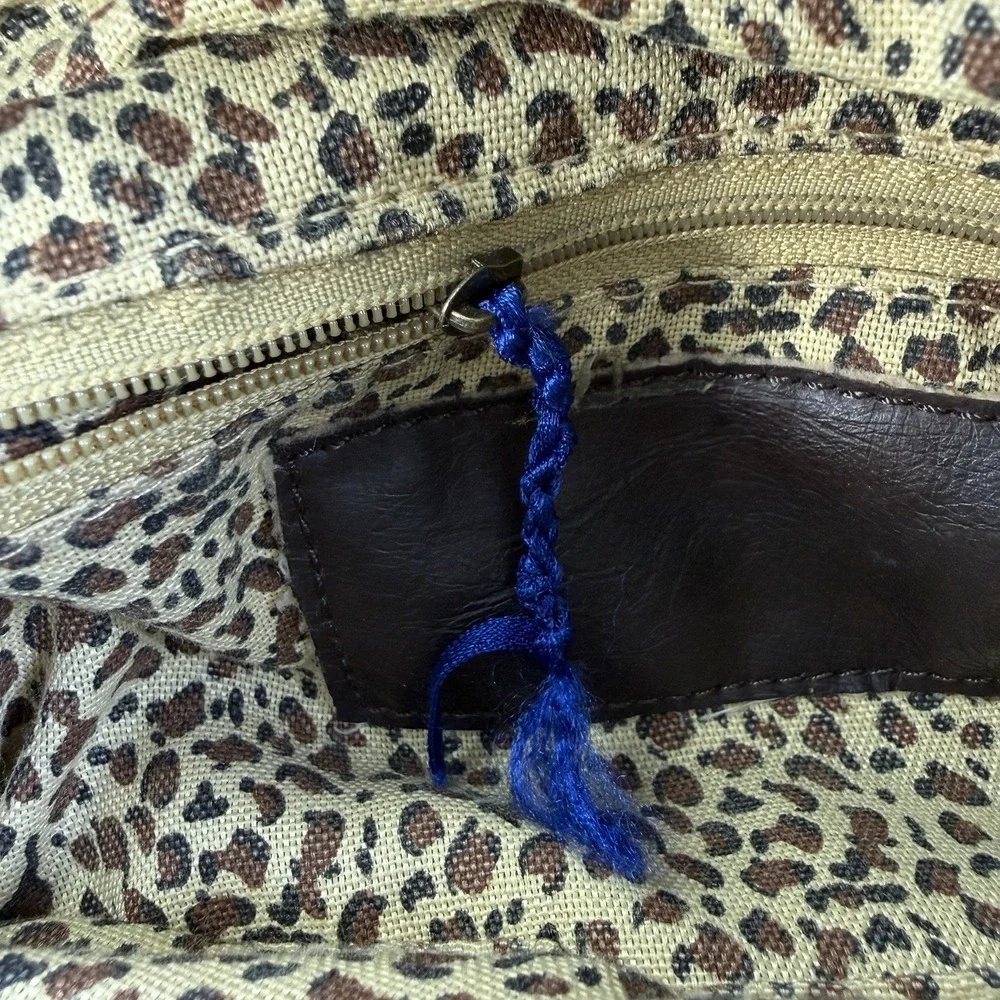 Brown Leather Hobo Bag Purse Large Handbag‎ Gold Hardware Boho Hippie Peasant